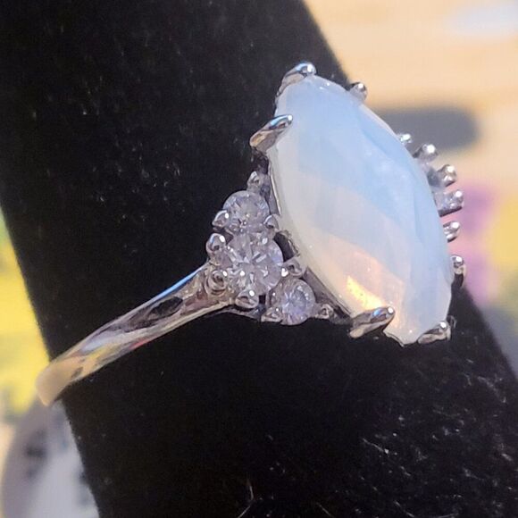 Fragrant Jewels Opal Moonstone & CZ Ring - Picture 6 of 6